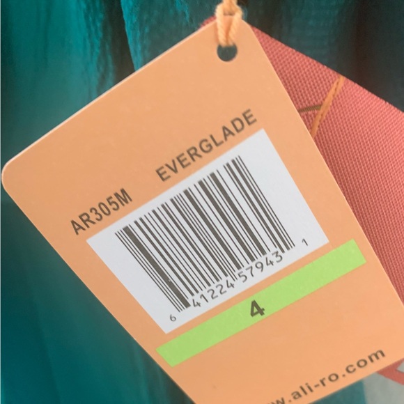 SZ 4 Ali Ro Sleeveless Dress Color/Everglade 100% Silk Dry Clean - Picture 3 of 6